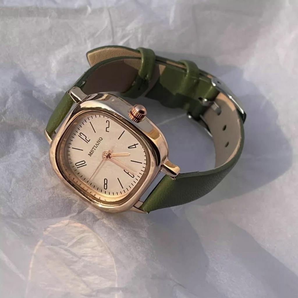 Casual Watches Simple Square Dial Retro Quartz Wristwatches Leather Strap Fashion Girls Students Clock Gifts Reloj Para Mujer