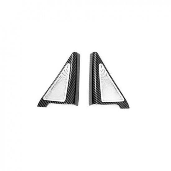 Carbon Fiber 4X Rear Door Speaker Triangle Cover Trim For Honda Civic 2022 11th