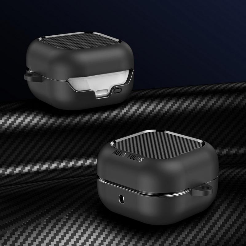 Buds 4 Pro Case Carbon Fiber Texture Earphone Case Cover For Samsung Galaxy Buds 3 FE 4 Pro with Keychain Shockproof Earphone Charging Box