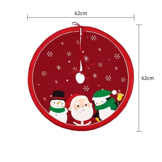62CM Cartoon Christmas Tree Skirt Crafts Tree Surround Base Set Merry Christmas Decorations for Home Xmas Ornaments Navidad