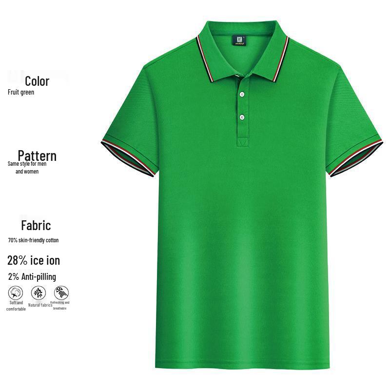 Koszulka polo z jedwabiu lodowego z haftowanym logo - Mundurek roboczy z krótkim rękawem