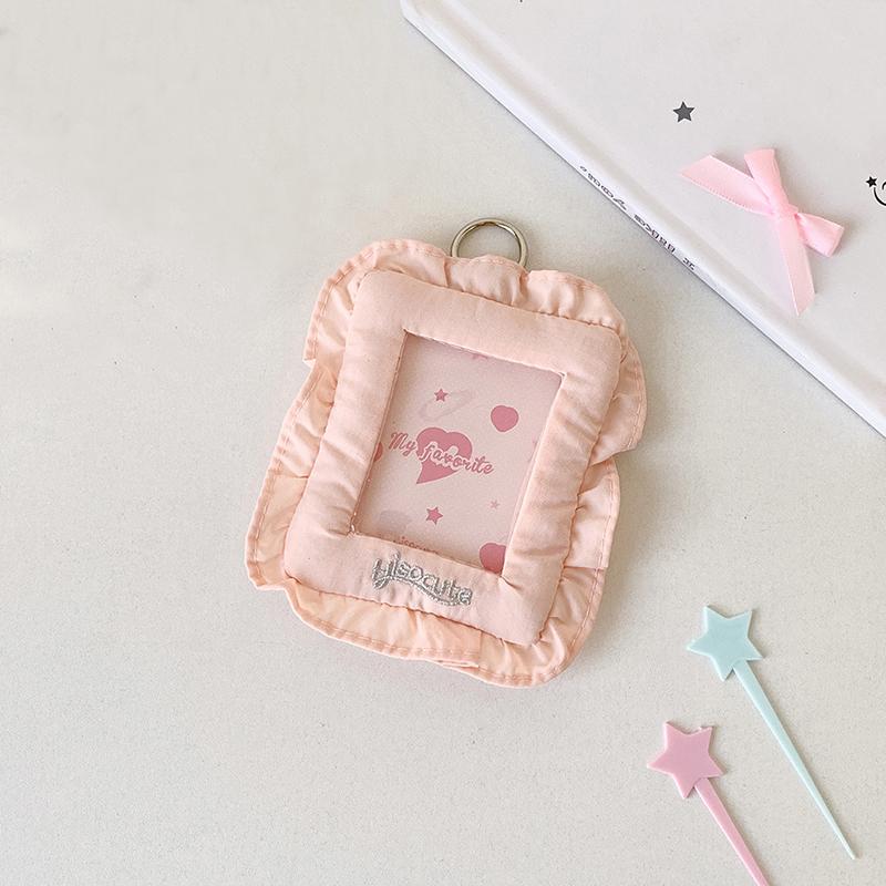 1PC Card Holder Sweet Pillow Shaped Korean Girl Photo Card Case Cute Photocard Holder Keychain Holder Photocard Ins Style 6 Colors