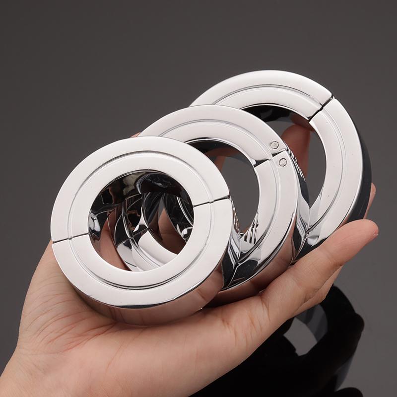 Dreischichtiger Penisring aus Metall, Penisstrecker aus Metall, Verzögerungszeit der Hoden, Verbesserung der Erektion, Bondage, Ejakulation, Sexspielzeug für Männer 18