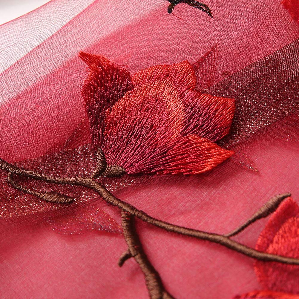 Large Embroidered Floral Flower Embroidered UV Protection [ANMIDA] Stole, Women's Silk, Pattern, Shawl, Stole, Silk, Women's, Spring/Summer,