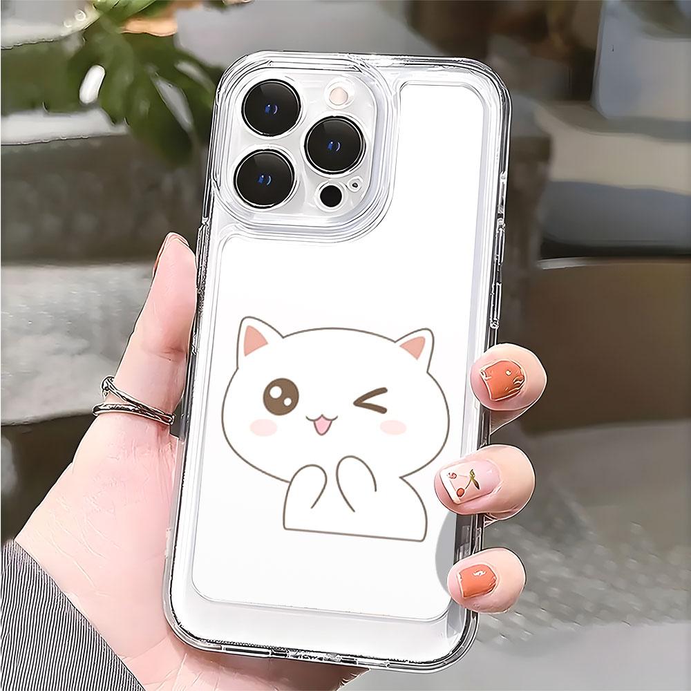 Winking Cute Cat Cartoon Phone Case for Xiaomi Redmi Note 15 14 13 12 11 10 9 8 7 Pro Plus Soft Shockproof Protective Cover