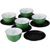 Ranchant Sencha Set with PC Tea Green Cup Wakakusa Ran Grass Arita Made In Japan Tray, 9.2x5.7cm, (Little Orchid) Design, Ware,