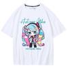 Chuyin Co Branded Neighboring Future MIKU Pain Clothes Anime Printed Short Sleeved Cotton Unisexs and Womens Loose Tshirts