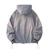 Herren Kapuzen-Sonnenschutzjacke Sommer Ultra Dünn Reißverschlusstasche Windjacke Elastische Bündchen Outdoor Wandern Angeln Hautschutzjacken