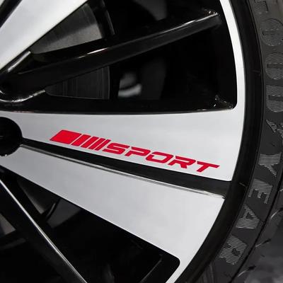 Módní 4ks samolepky na auta Kola Ráfky Sport Závodní DIY Pruhy Dekorativní samolepky Emblém Styl auta Auto SUV Příslušenství k náklaďákům