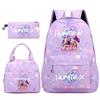 3Pcs/set Cute Kpop Printed Backpack Handbag Pencil Case for Teenger Student Girl Boy Schoolbag Kid Bookbag Large Capacity Travel Bag Gift Mochila