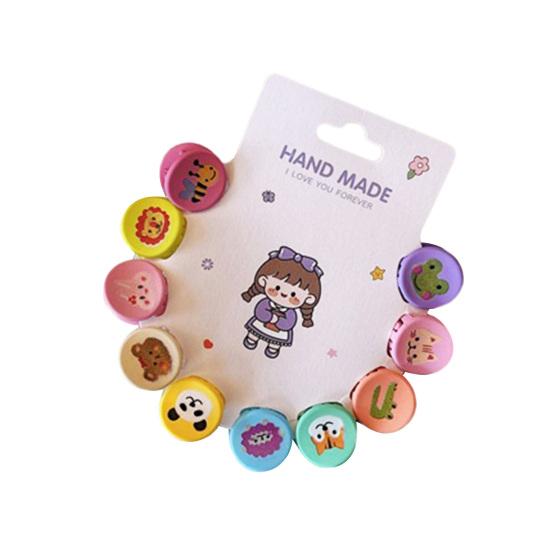 

10Pcs Girl Hairpins Colorful Printed Flower Design Lightweight Soft Non-Damaging Hair Clips Bangs Fixer Hair Pins Hair A