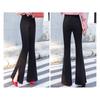 OL Office Workwear Summer High Waist Women's Split Up Capris Suit Pants for Women Skinny Flare Pants Woman Trousers Black