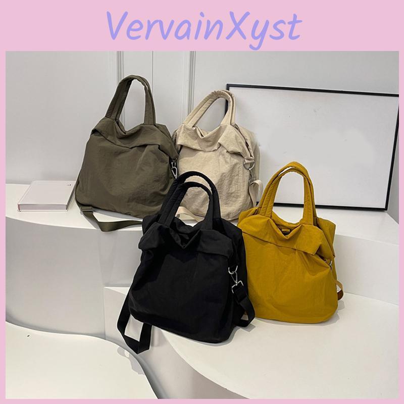 Large Women Shoulder Bag Nylon Capacity Simple Tote Handbag Solid Color Leisure Satchel Bag Female Fitness Bag