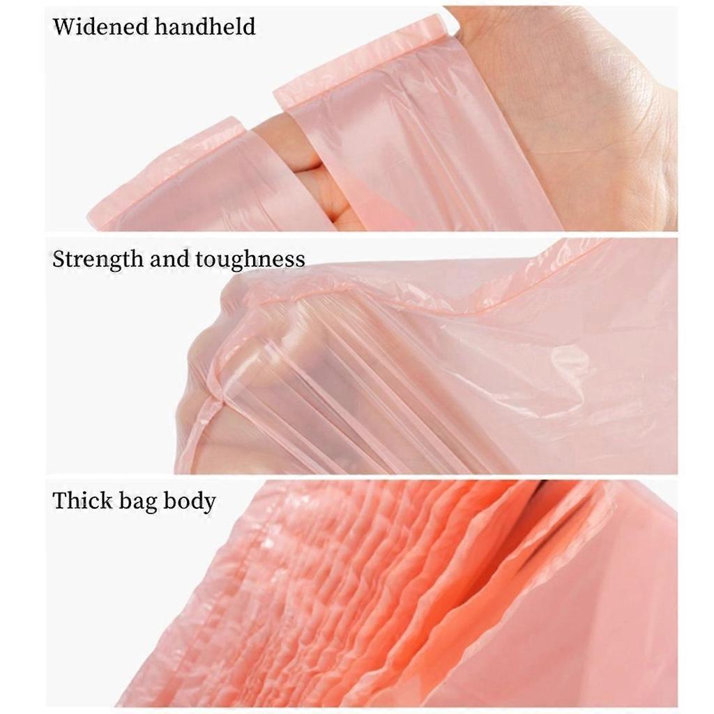 Pink Trash Bags Vest Style Heavy Garbage Bag Duty 50 Count - Leakproof for Kitchen Bathroom Home Office 4pcs