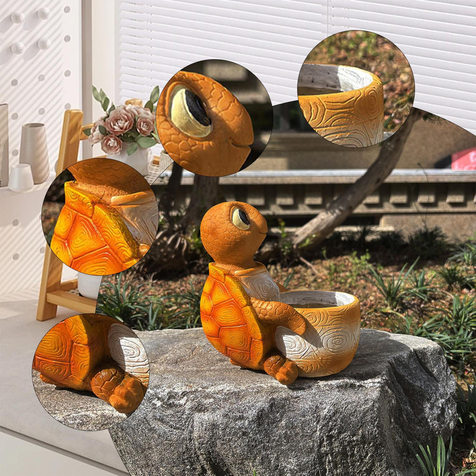 

Animal Design Flower Pot Resin Planter Bonsai Collectible Home Decor Figurine Outdoor Ornament жовтий