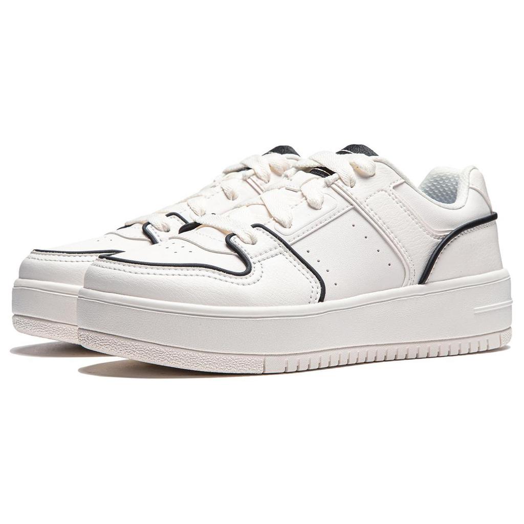 Li Ning Cheese Slip Resistant Abrasion Resistant Low top Skateboard Shoes Women's White Black AGCU104-1