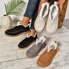 Women's winter new casual comfortable warm cotton shoes fashionable versatile flat bottomed solid color women's shoes copy