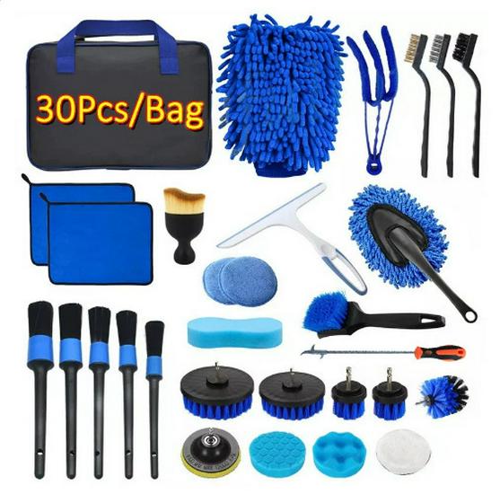 22-teiliges professionelles Autoreinigungskit: Bürsten für Räder, Klimaanlage und Innenraum zur sicheren Dekontamination