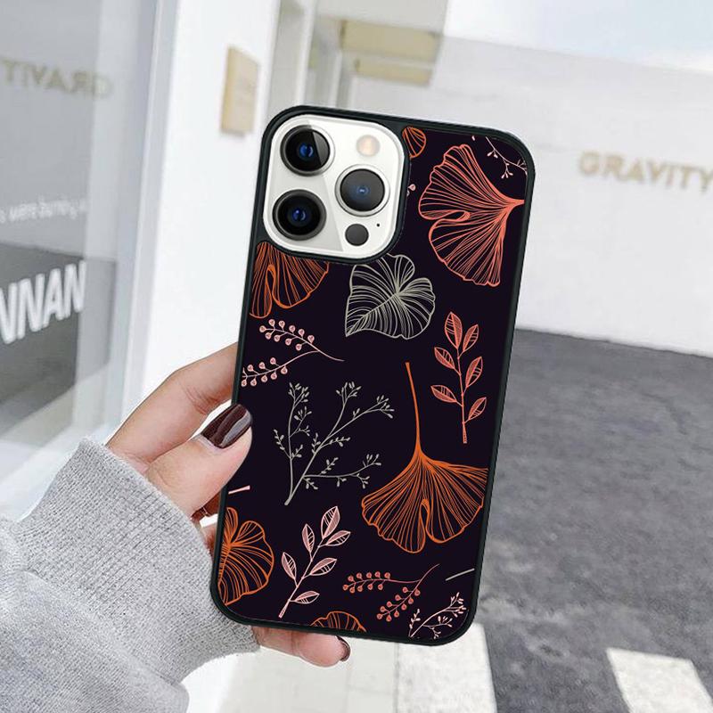 Retro Flower Leaves Graffiti Phone Case For iPhone 17 Air 15 16 Cover 11 13 14 Pro Max 12 Plus Max Fundas