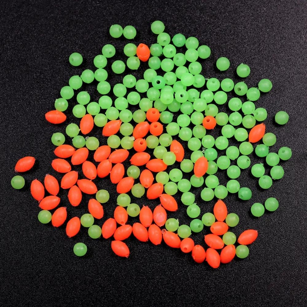 1 PAK Soft Glow Beads Luminous Orange Green White for Fishing Rig Treble Hook Egg Fly Tying UV Color Sabiki Ice Jig Fishing Accessory