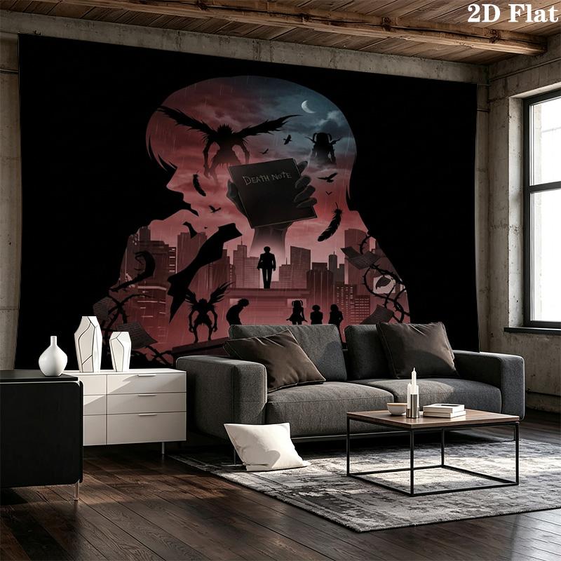 Death Note Wall Tapestry Aesthetic Wall Hanging Printed Fabric Blanket Decorative Tapestries For Bedroom Living Room Home Decor
