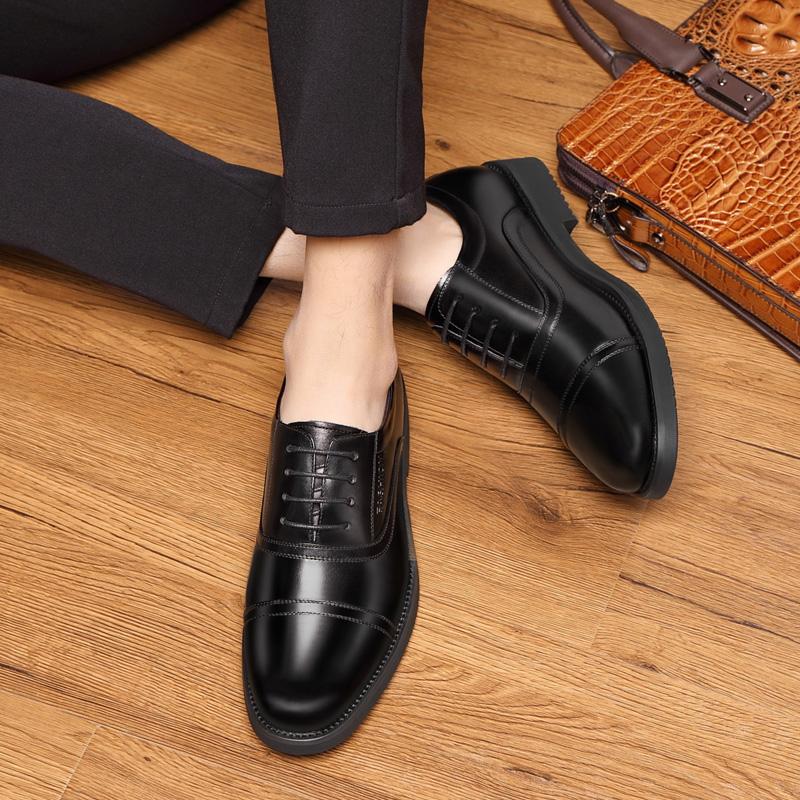 Elevator Shoes Men Dress Shoes 3/6/8 CM Men Formal Shoes Height Increase Classic Business Luxury Men Oxfords Footwear Suit Shoes