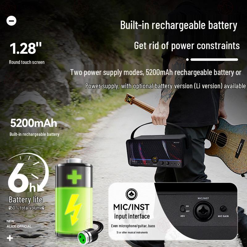 MOOER Magic Ear F40i Li Portable Electric Guitar & Bass Bluetooth Amp Speaker