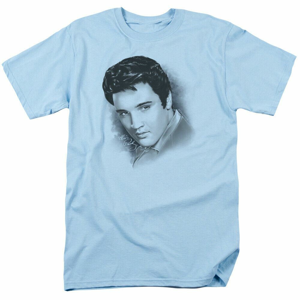 Elvis Presley Dreamy T Shirt Mens Licensed The King Tee Light Blue XXXXL