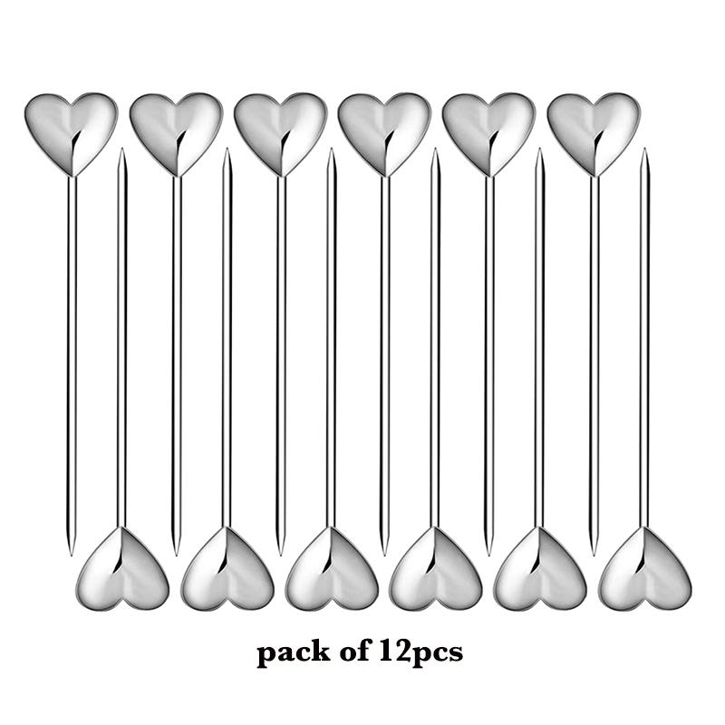 12PCS Cocktail Stick Cocktail Pick Skull Shape Horse Shape Martini Cocktail Drink Pin Fruit Pick, Set of 12