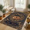Nighttime Forest Theme Soft Crystal Velvet Rug Custom Name & Text Print Non Slip Floor Rug for Bedroom Living Room
