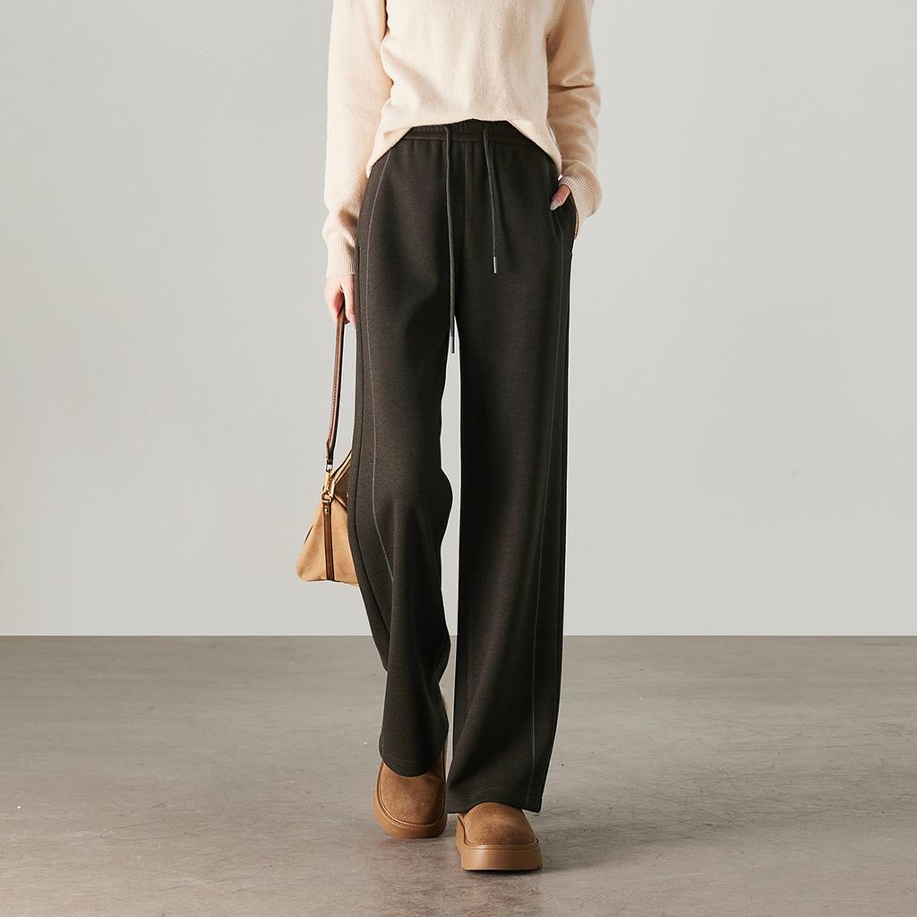 Tight Waistband, Thickened Casual Wide Leg Pants for Women In Winter 2025, Fashionable, Loose and Versatile, Slimming and Floor Hugging Pants