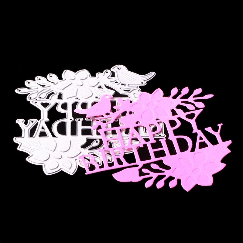 Happy Birthday Metal Cutting Dies for Scrapbooking Embossing Stencils Card Making Craft Decor