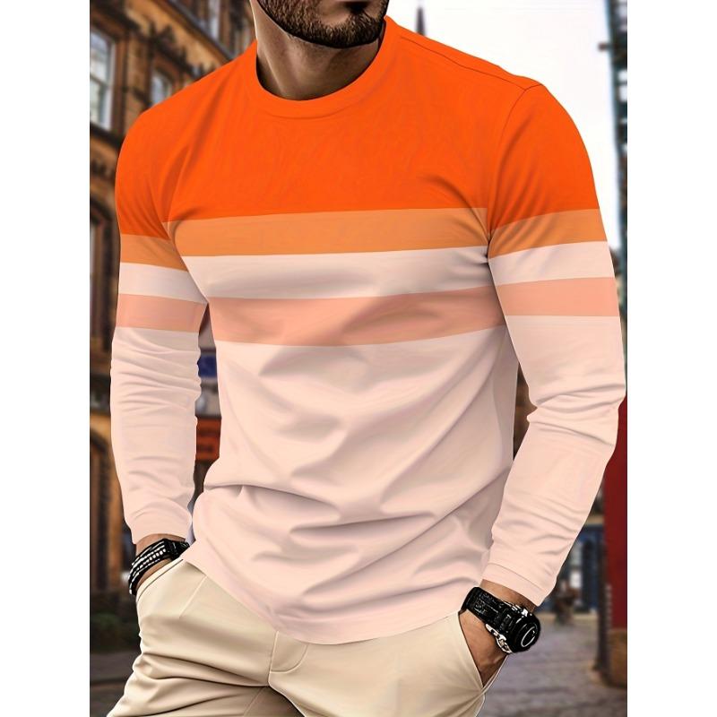 Men's Daily Casual Fashion Printed Long Sleeve T-Shirt