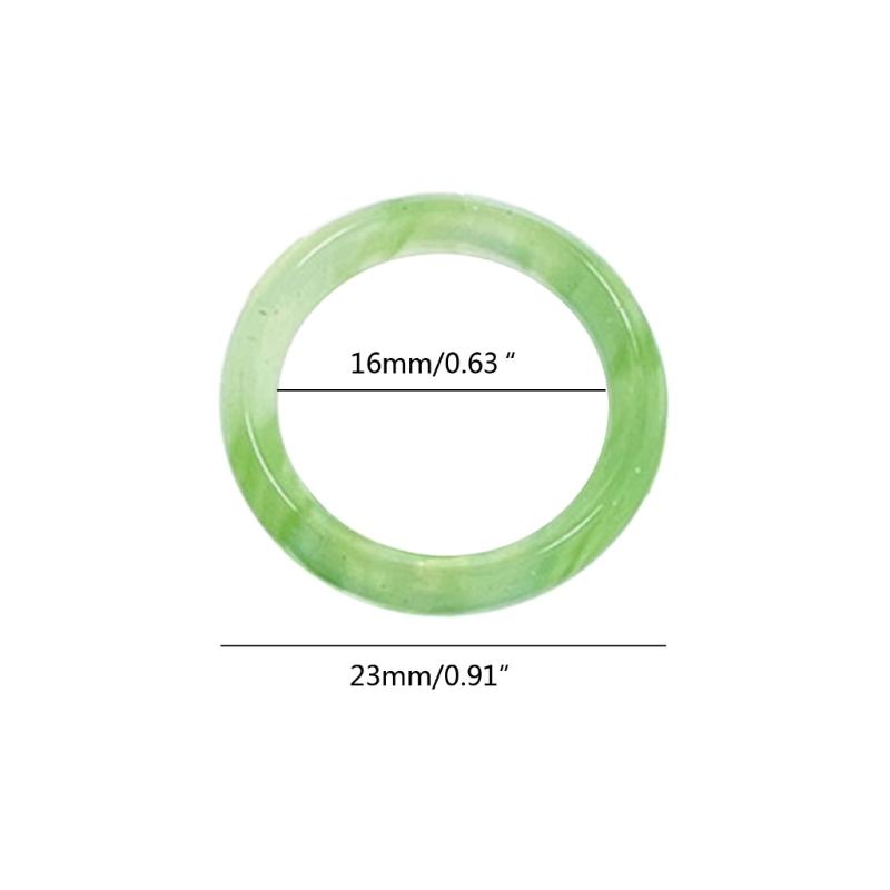 Retro Transparent Colourful Acrylic Resin Round Rings Minimalist Geometric Rings For Girls Colorful Marble Pattern Jewelry Gifts