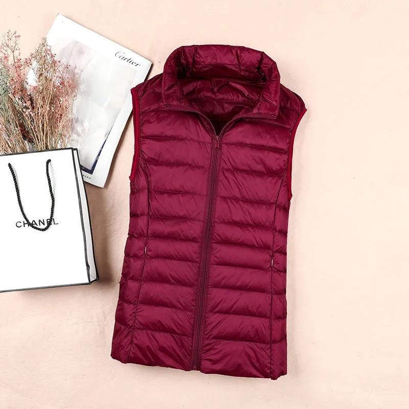 2024 White Duck Down Jacket Women Vest Autumn Winter Sleeveless Waistcoat Warm Lightweight Puffer Jacket Female Tops Outwear 8XL