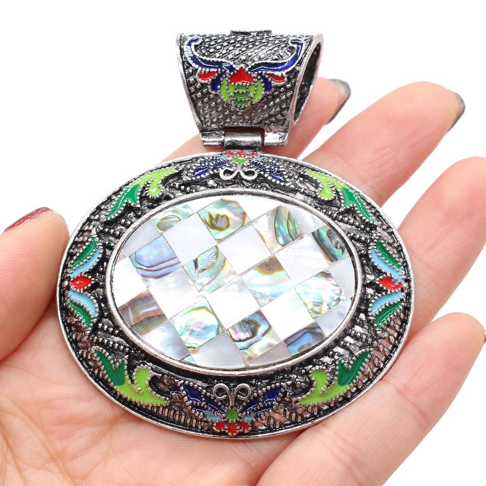 1Pc, Boho Energy Natural Stone Oval Pendant, Reiki Healing Crystal Charms for DIY Women's Necklace Accessories, Halloween Jewelry Making Craft Gift