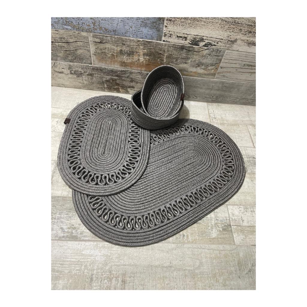 Iuta, răchită, set covoraș de baie, set coș de baie, set covoraș