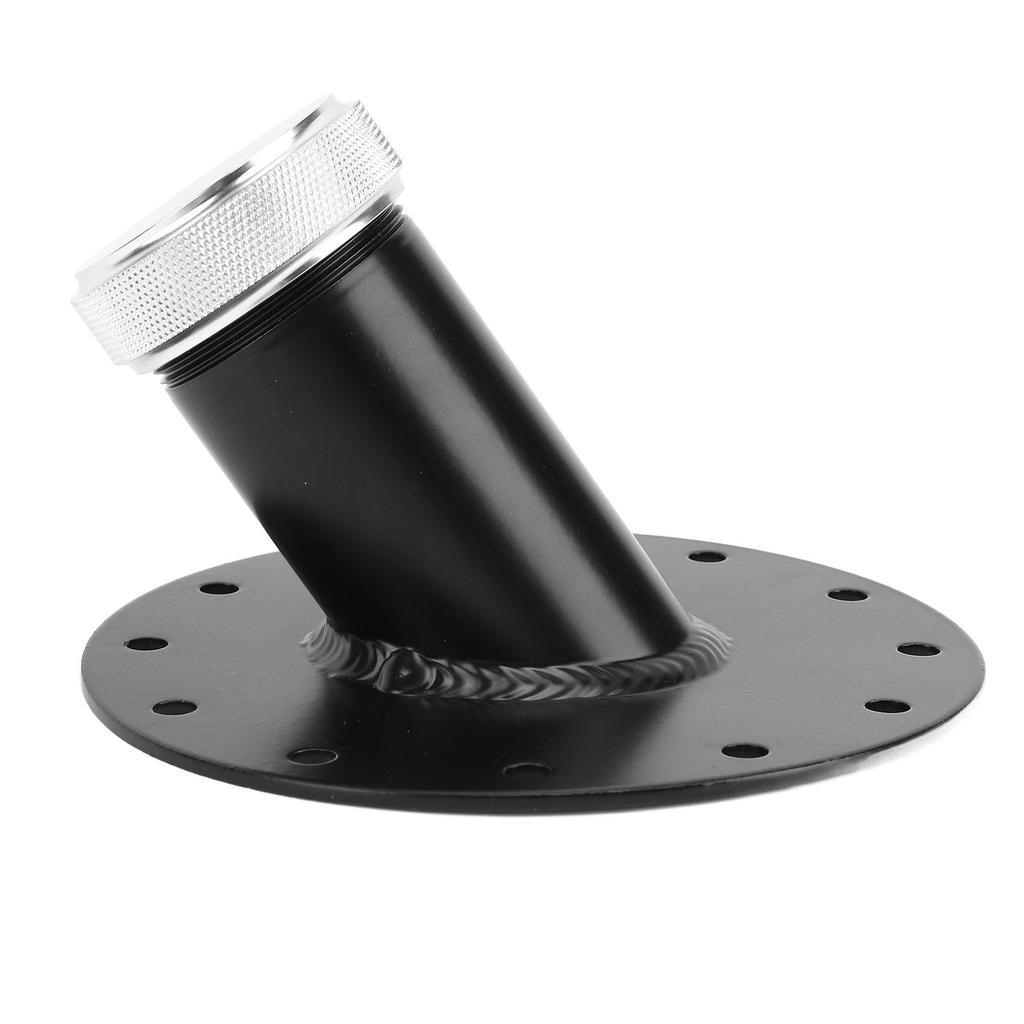45 Degree Fuel Cell Filler Neck 45 Degree Fuel Cell Filler Neck with 12 Bolt Steel Base Aluminum 1.5in Inner Diameter