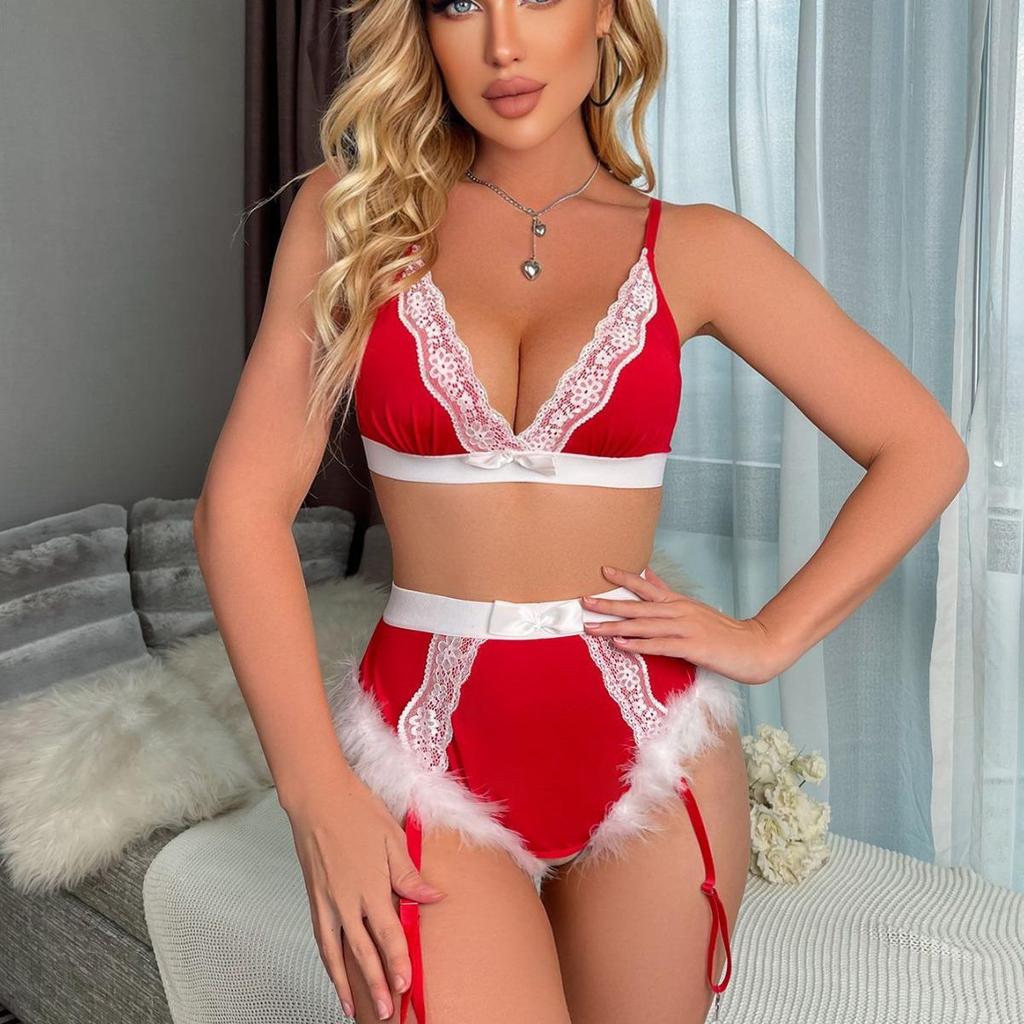 Sexy Christmas Role-Play Lingerie Set for Women - Tempting Holiday Costume