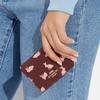 New COACH Coated Canvas With Smooth Leather Shoulder Bag, Crossbody Bag, Wallet Mini Women's Burgundy CF527-IMMZI