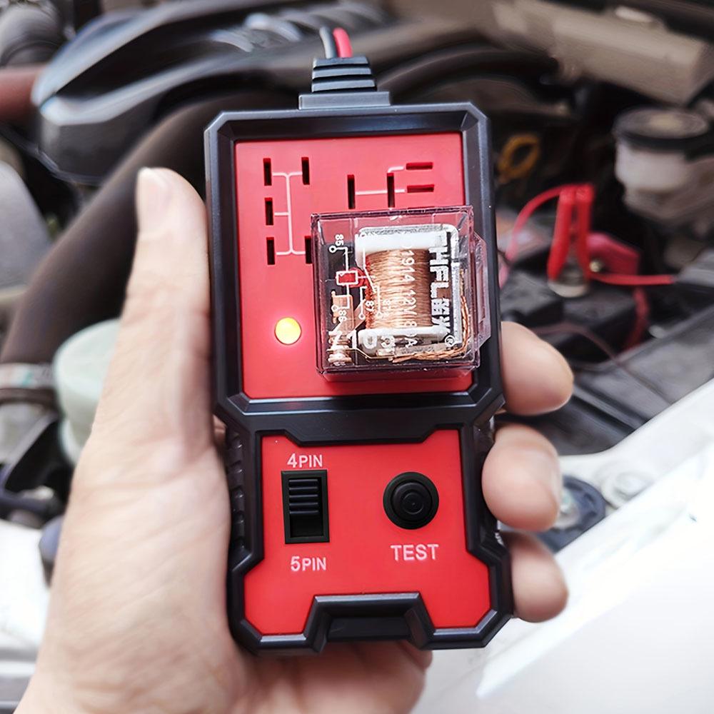 12V Relay Tester for 4/5-Pin Relays - Portable & Lightweight with Battery Clips