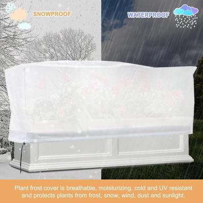 Copertura anti-freddo per fioriera rettangolare, copertura anti-gelo per piante con coulisse, scudo invernale per piante riutilizzabile e ispessito per fioriere da balcone