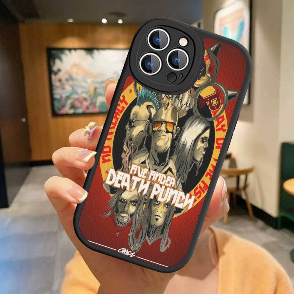 Popular Band F-Five Finger Death Punch For IPhone 16 15 14 13 12 11 Pro Max Plus Shockproof Leather Soft Phone Cover