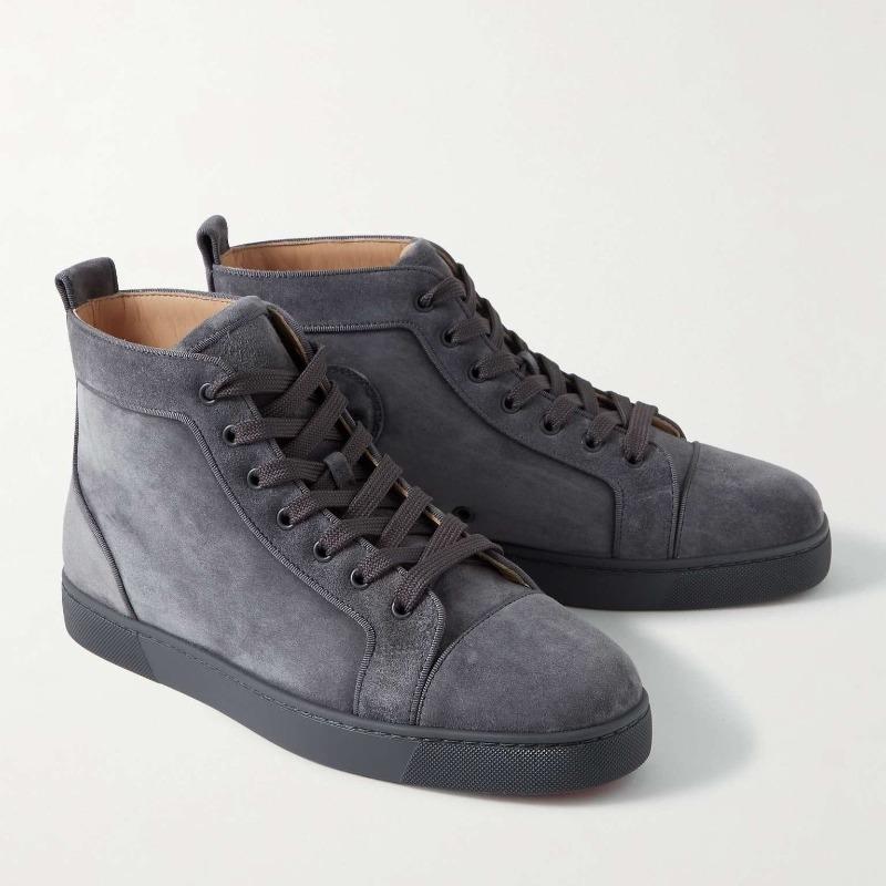 

Men s shoes high-top red-soled shoes casual women s shoes gray high-top couple sports board shoes trend 36