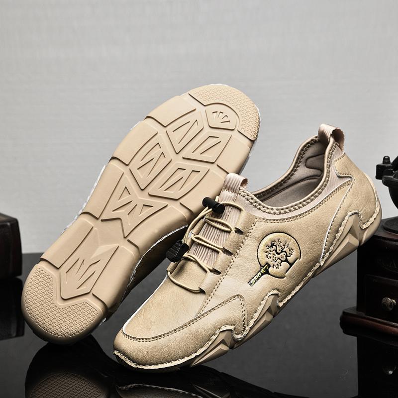 Men'S Genuine Leather Shoes 38-46 Male Comfortable Soft Driving Shoes Anti-Slip Loafers Man Casual Luxury Flats Male Sneakers