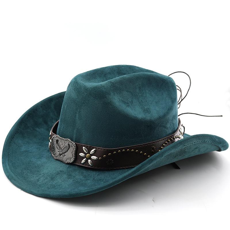 Cool Hat Women's Light Grey Vintage Cowboy Hat For Men And - Tibetan Style Suede Jazz Hat With Wide Brim 56-58Cm