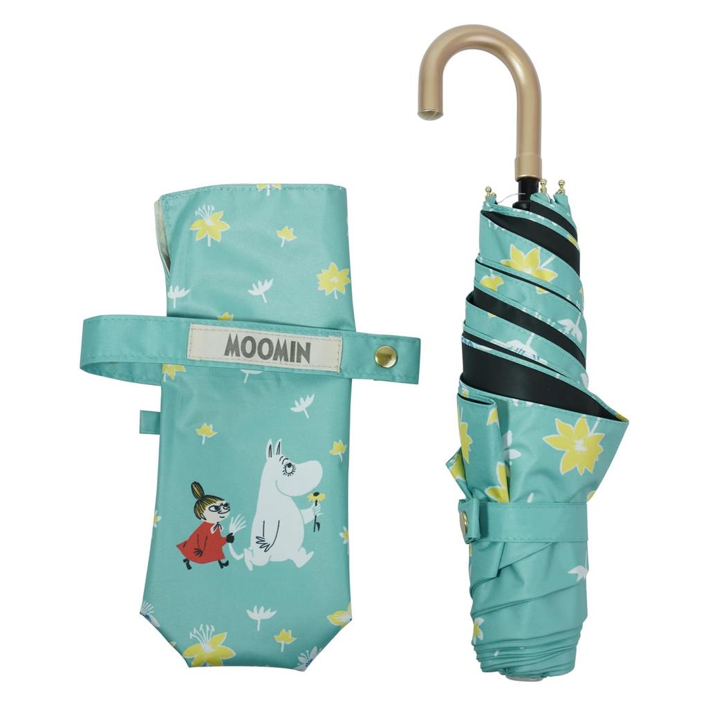 Moomin Folding Suitable for Sun and UV Suitable for Pink Umbrella, Rain, 51cm, 100% Protection, Lightweight, Compact, Water-Repellent, Heat-Shielding,