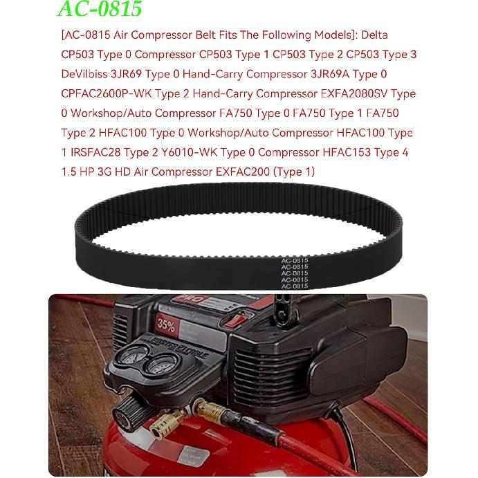 AC-0815 Air Compressor Timing Belt Fit for Dewalt Devilbiss Porter Cable Makita Sears Craftsman Air Compressor Timing Belt CAC-1311 CAC-1342
