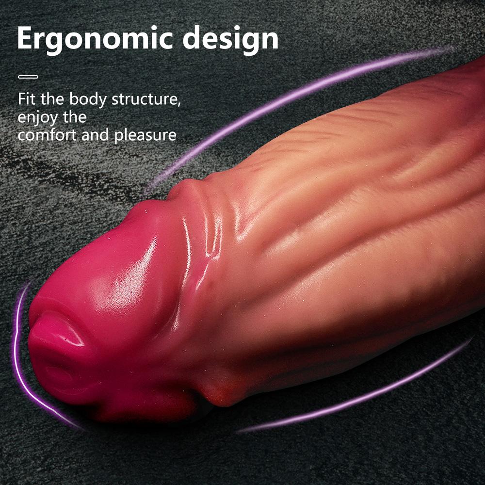 Fat Boy Super Thick Long Double Layer Liquid Silicone Dildo Fake Cock Penis Big Penis for Men and Women Masturbation Sex Toys