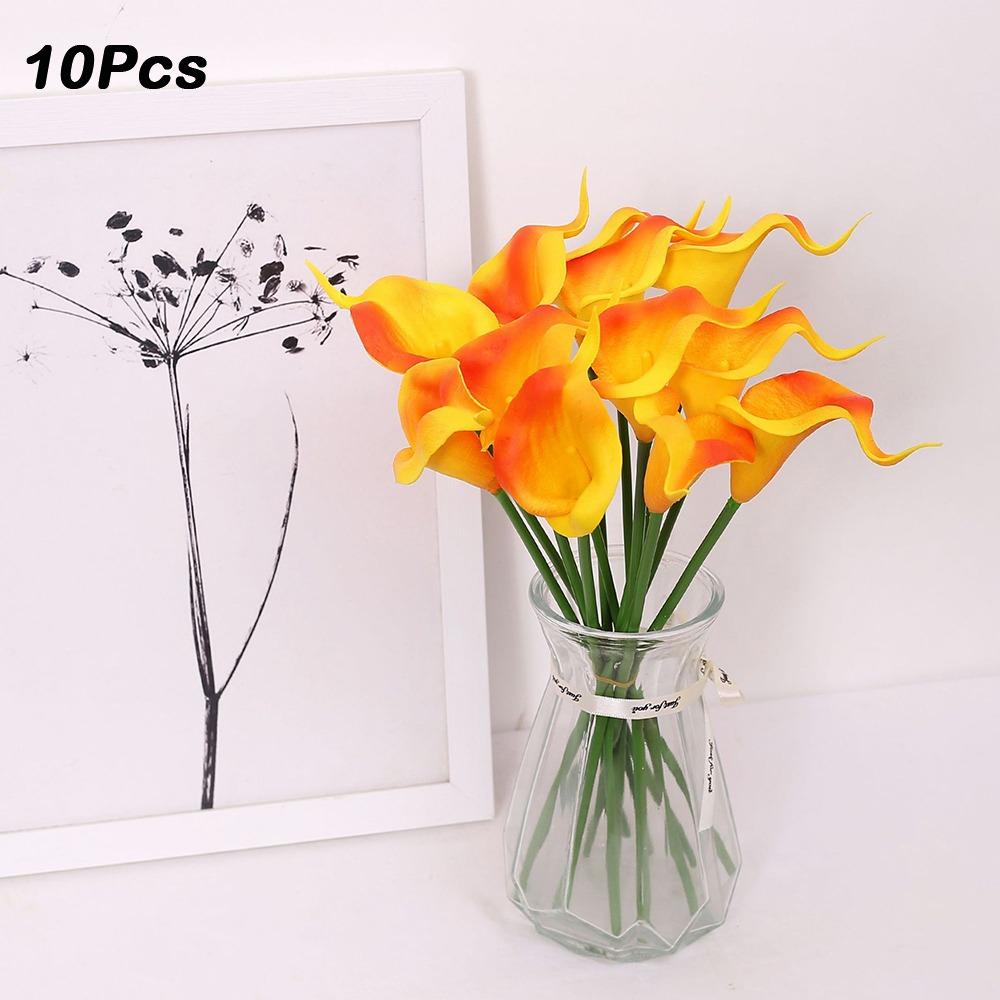 10Pcs Lifelike Real Touch Calla Lily Artificial Flowers Fake Calla Lily  Wedding Bouquet